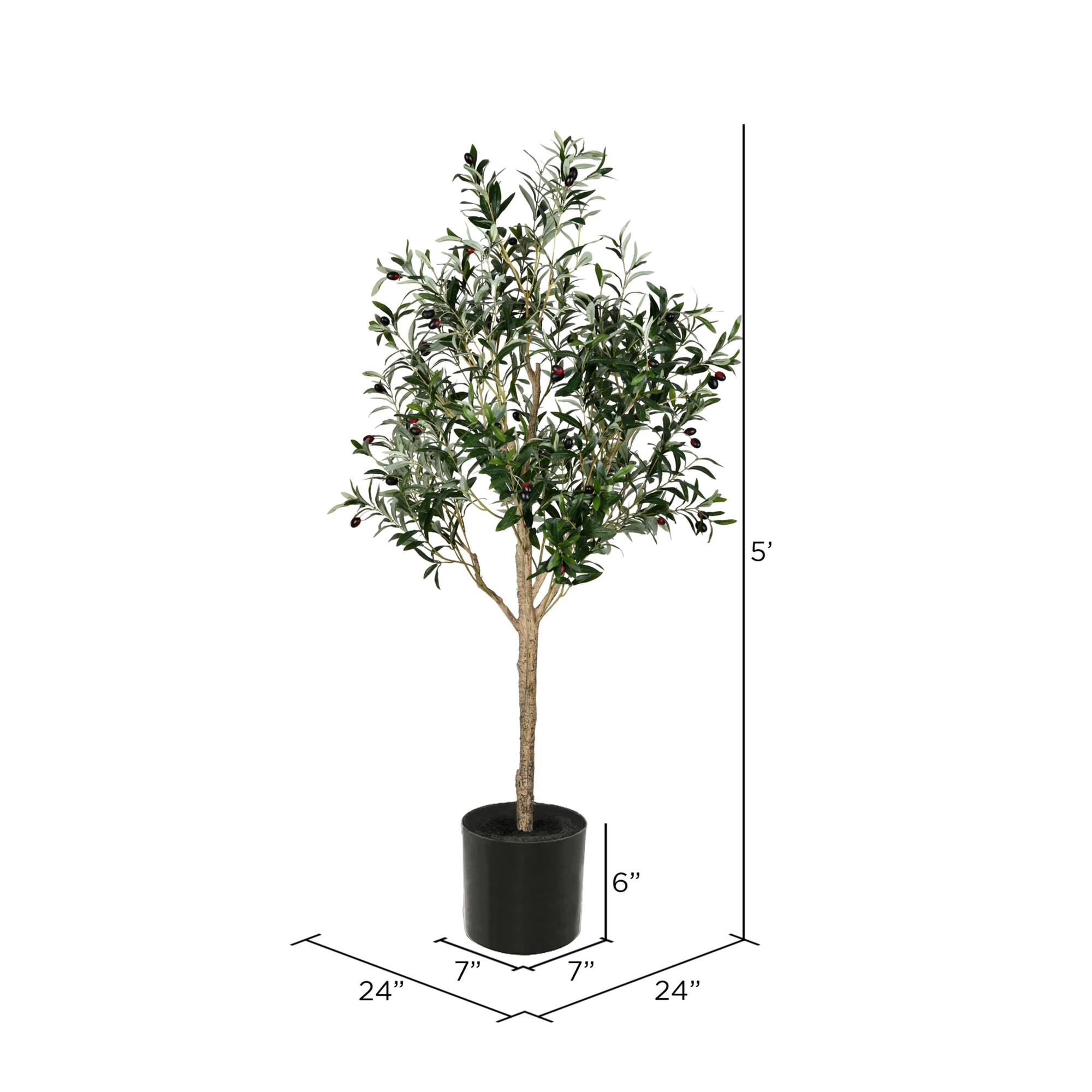 5ft. Potted Artificial Green Olive Tree